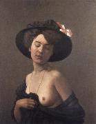 Felix  Vallotton Woman with Black Hat oil on canvas